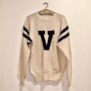 VINTAGE 80s Collegiate Traditions Inc HEAVYWEIGHT 100% Wool Varsity Sweater L